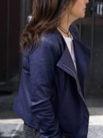 Better Things Season 04 Pamela Adlon Blue Leather Jacket