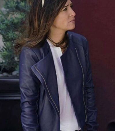 Better Things Season 04 Pamela Adlon Blue Leather Jacket