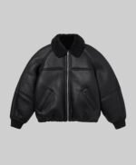 Charlotte Cardin Oversized Leather Jacket