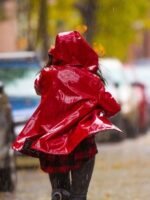 Danielle Campbell Tell Me A Story Red Raincoat