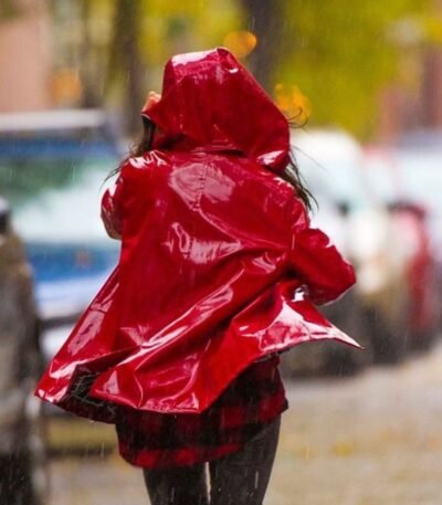 Danielle Campbell Tell Me A Story Red Raincoat