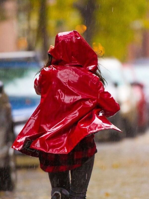 Danielle Campbell Tell Me A Story Red Raincoat