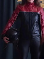 Derry Girls Ms De Brún Black and Red Leather Jacket