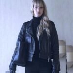 Dominika Egorova Red Sparrow Black Jacket