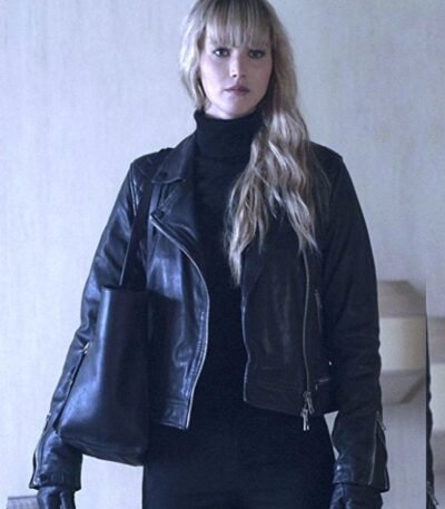 Dominika Egorova Red Sparrow Black Jacket