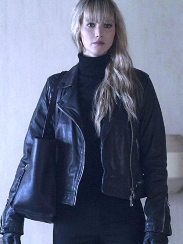 Dominika Egorova Red Sparrow Black Jacket