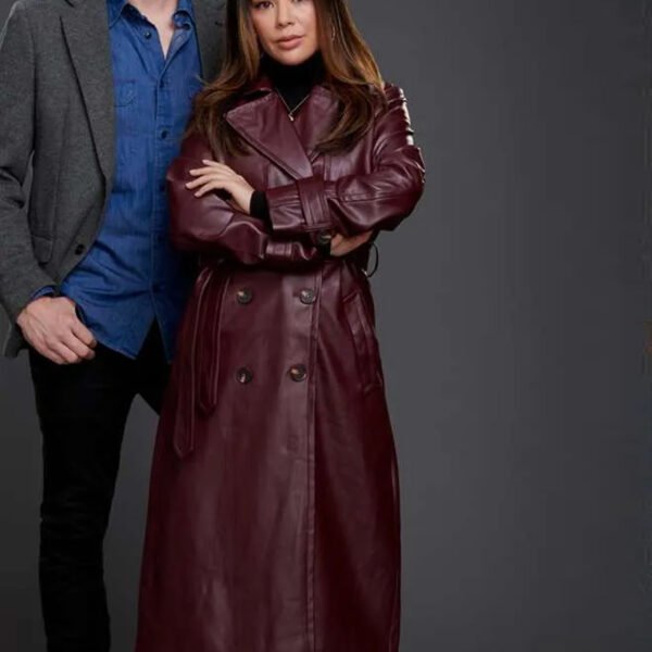 Family History Mysteries 2023 Buried Past Janel Parrish Leather Trench Coat