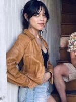 Finestkind Jenna Ortega Brown Leather Jacket
