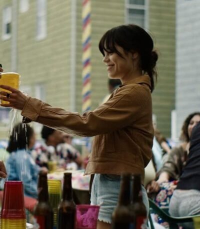 Finestkind Jenna Ortega Brown Leather Jacket