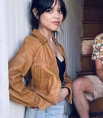 Finestkind Jenna Ortega Brown Leather Jacket
