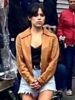 Finestkind Jenna Ortega Brown Leather Jacket