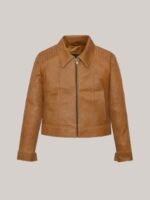 Finestkind Jenna Ortega Brown Leather Jacket