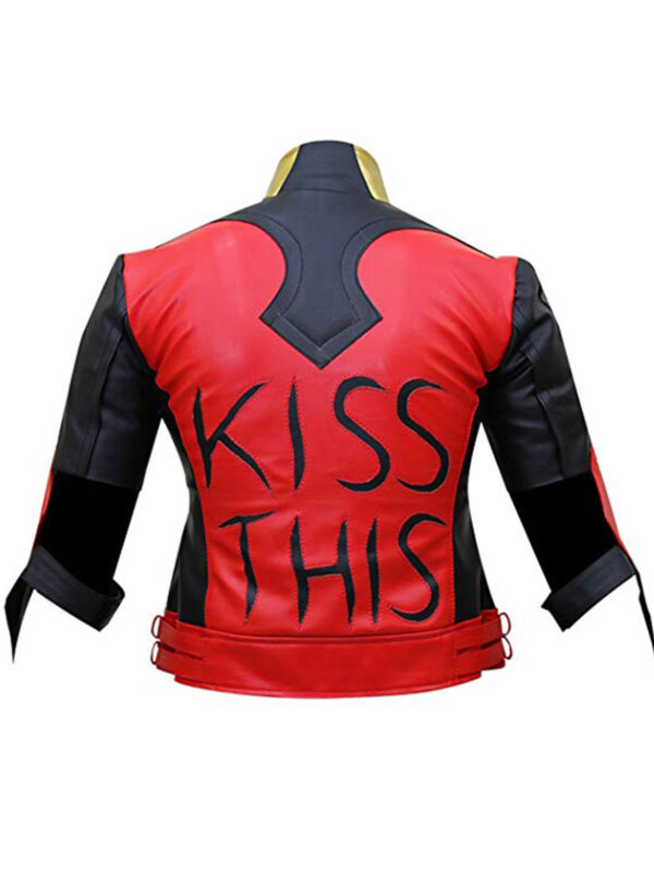 God Among Us Harley Quinn Red Golden Studded Jacket