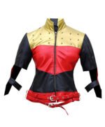 God Among Us Harley Quinn Red Golden Studded Jacket