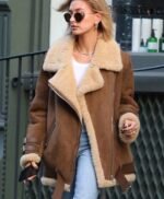 Hailey Baldwin Velocite Brown Jacket