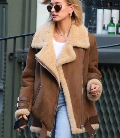 Hailey Baldwin Velocite Brown Jacket