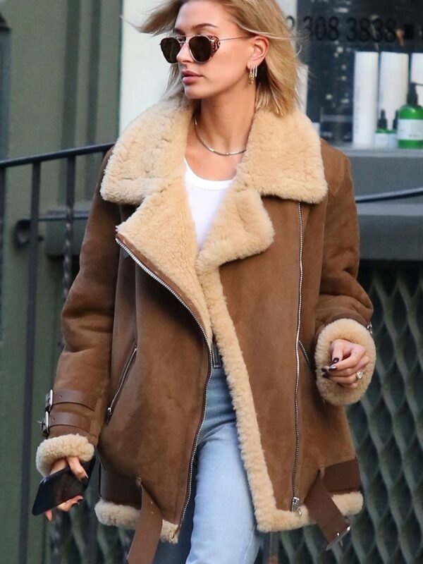 Hailey Baldwin Velocite Brown Jacket