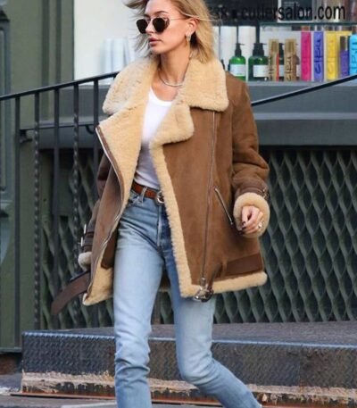 Hailey Baldwin Velocite Brown Jacket