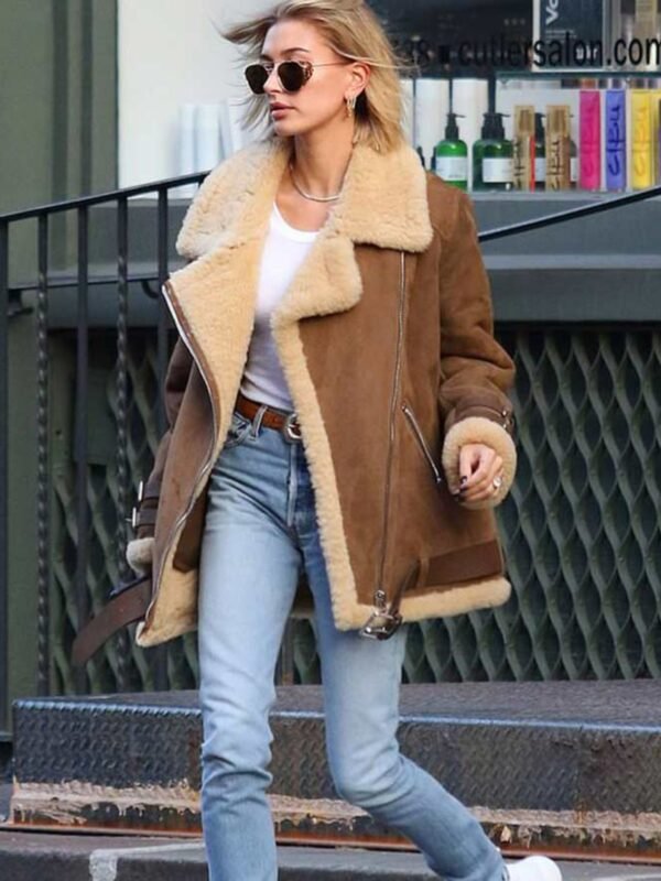 Hailey Baldwin Velocite Brown Jacket
