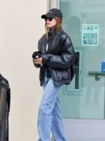 Hailey Bieber Vintage Leather Jacket