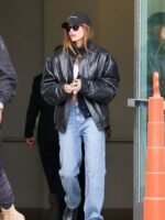 Hailey Bieber Vintage Leather Jacket