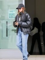 Hailey Bieber Vintage Leather Jacket