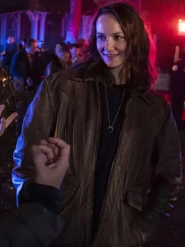 Halloween Ends 2022 Andi Matichak Brown Leather Jacket