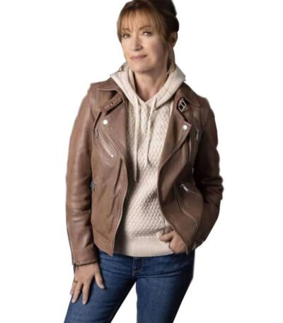 Harry Wild S01 Jane Seymour Brown Leather Jacket