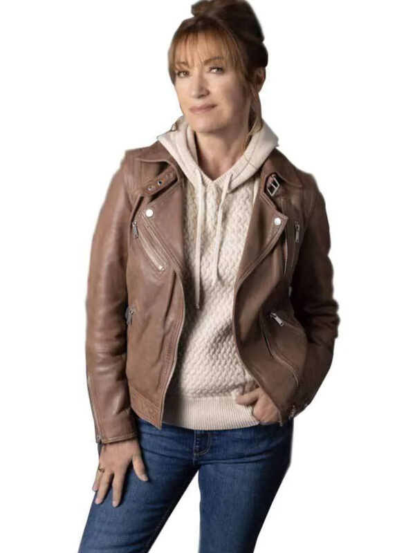 Harry Wild S01 Jane Seymour Brown Leather Jacket