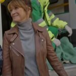 Harry Wild S01 Jane Seymour Brown Leather Jacket