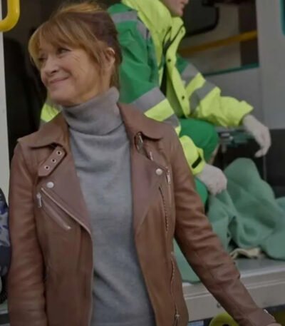 Harry Wild S01 Jane Seymour Brown Leather Jacket