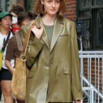 Ingrid A Different Man Olive Green Leather Jacket