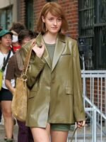 Ingrid A Different Man Olive Green Leather Jacket