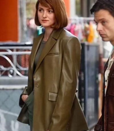 Ingrid A Different Man Olive Green Leather Jacket