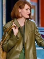 Ingrid A Different Man Olive Green Leather Jacket