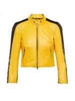 Kim Kardashian Yellow Leather Jacket