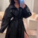 Kylie Jenner Leather Trench Coat