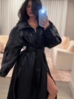 Kylie Jenner Leather Trench Coat