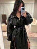 Kylie Jenner Leather Trench Coat