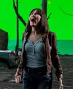 Leslie Mann The Bubble Brown Leather Jacket