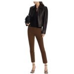 Maya Bins Vince Zip Front Black Leather Jacket