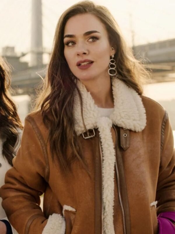 Private Lesson 2022 Bensu Soral Brown Leather Jacket