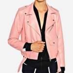 Riverdale S01 EP02 Ginger Lopez Pink Motorcycle Leather Jacket