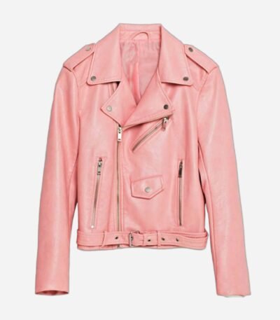 Riverdale S01 EP02 Ginger Lopez Pink Motorcycle Leather Jacket