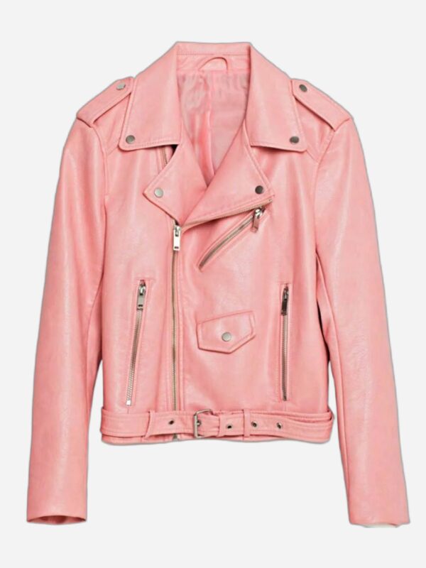 Riverdale S01 EP02 Ginger Lopez Pink Motorcycle Leather Jacket