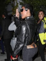 Teyana Taylor Black Cropped Leather Jacket