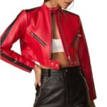 Thandi Cropped Racer Leather Jacket
