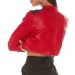 Thandi Cropped Racer Leather Jacket