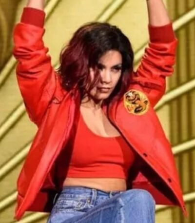 Vanessa Hudgens MTV Awards Cobra Kai Red Jacket
