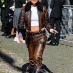 Veronica Ferraro Brown Leather Jacket